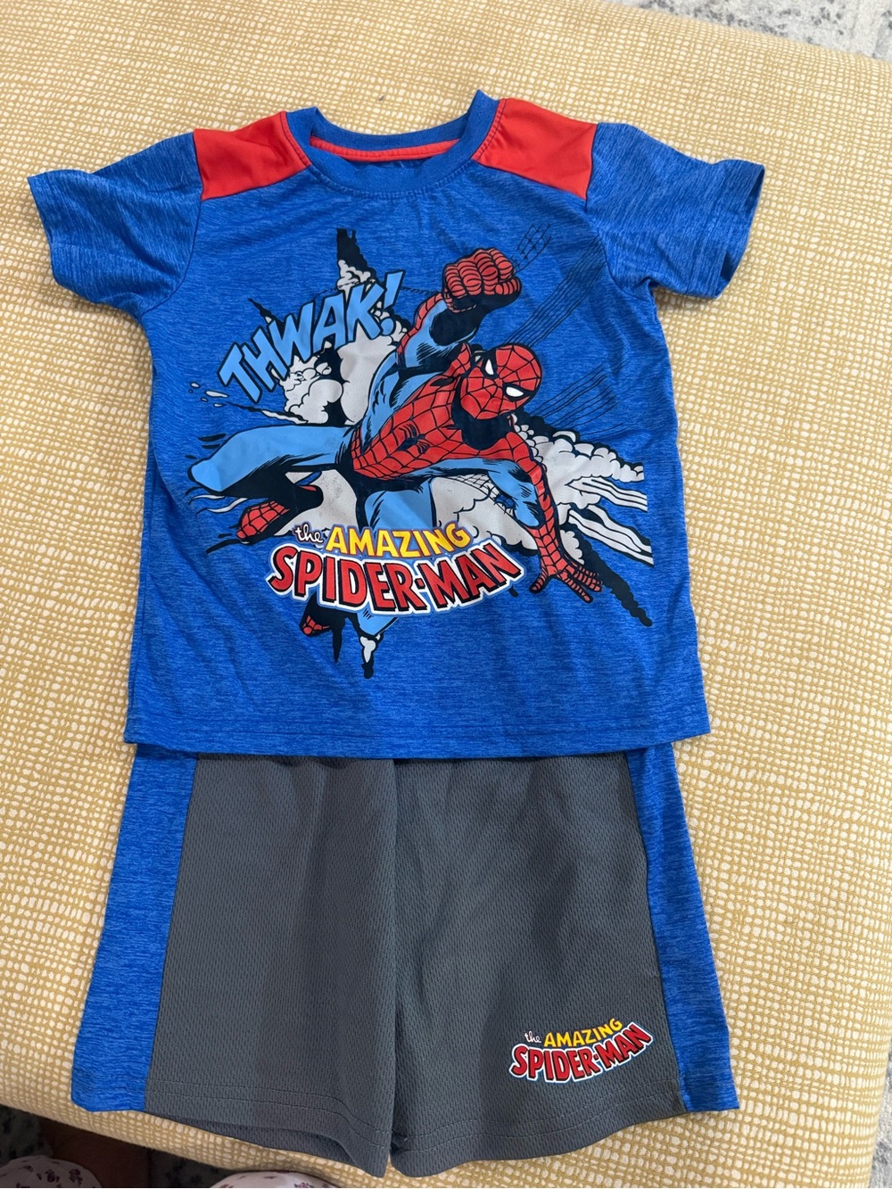 Marvel Spider-Man Boys Blue & Red Graphic Tee and Shorts Set